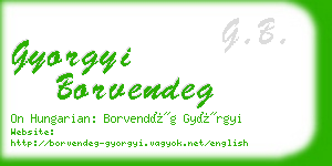 gyorgyi borvendeg business card